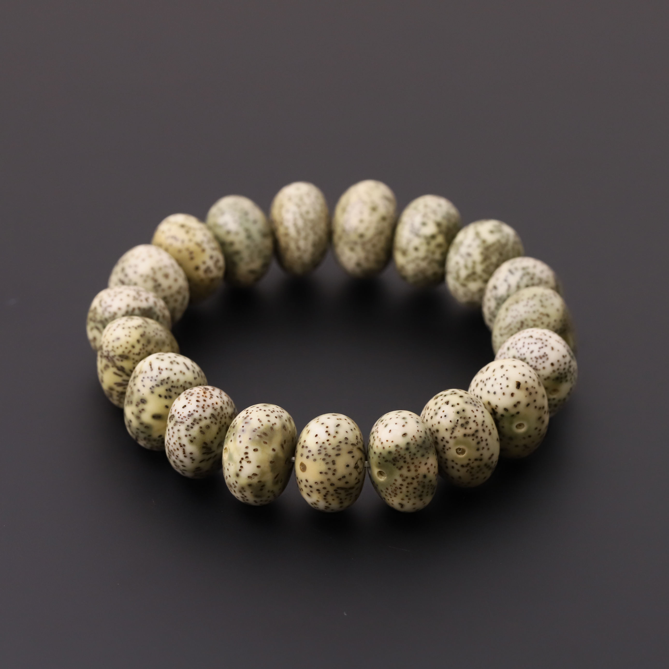 S7112【随形石玉】原生态细星石玉料星月随型单圈手串（送 工具） 