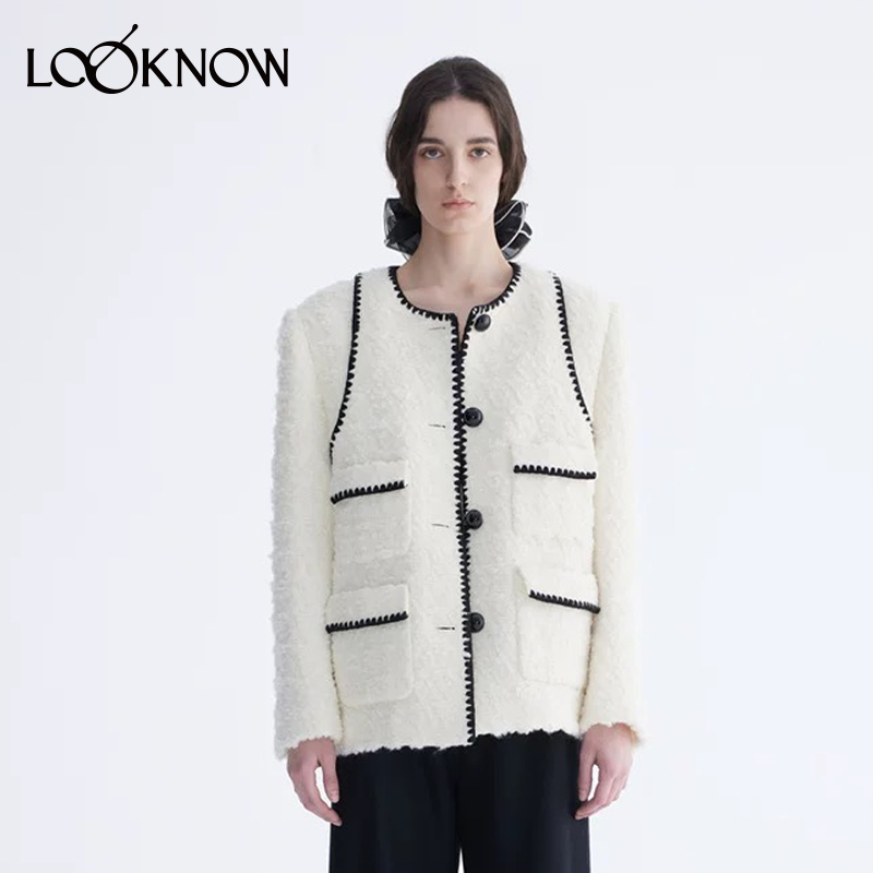 ICE DUST设计师品牌LOOKNOW早秋新款假两件小香风外套