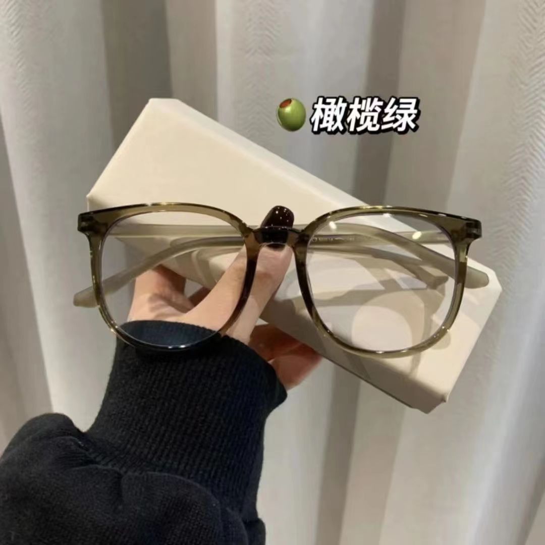 断货橄榄绿！显白温柔小众复古圆框可配度数近视眼镜素颜早八必备