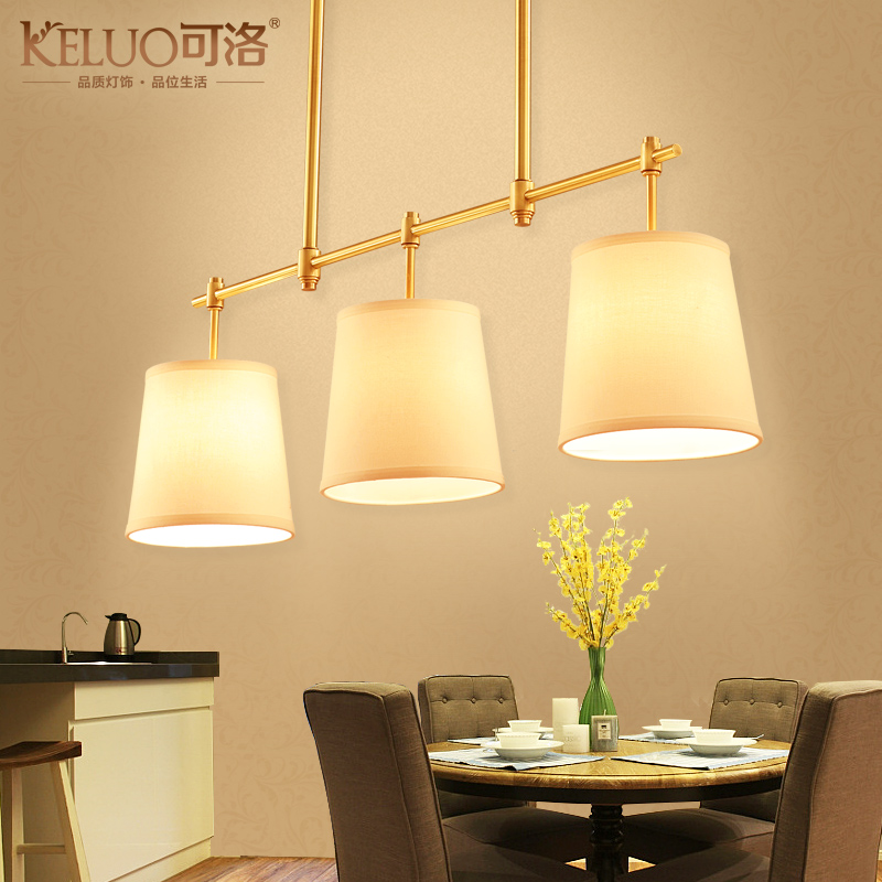 可洛 美式吊灯餐吊灯乡村三头吧台餐厅灯厨房书房灯饰 Y001-3E
