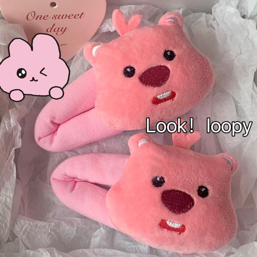 Loopy小海狸掰掰夹可爱卡通少女心发夹刘海夹碎发夹大号夹子甜美