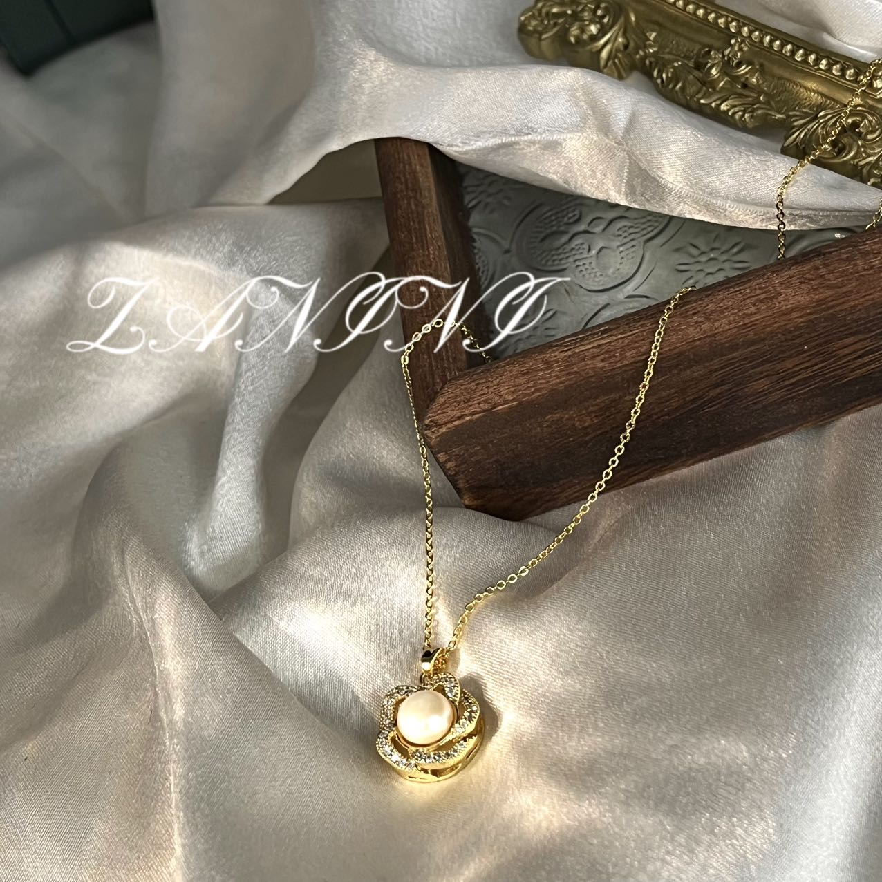 1805b天然淡水珍珠双层圆形项链