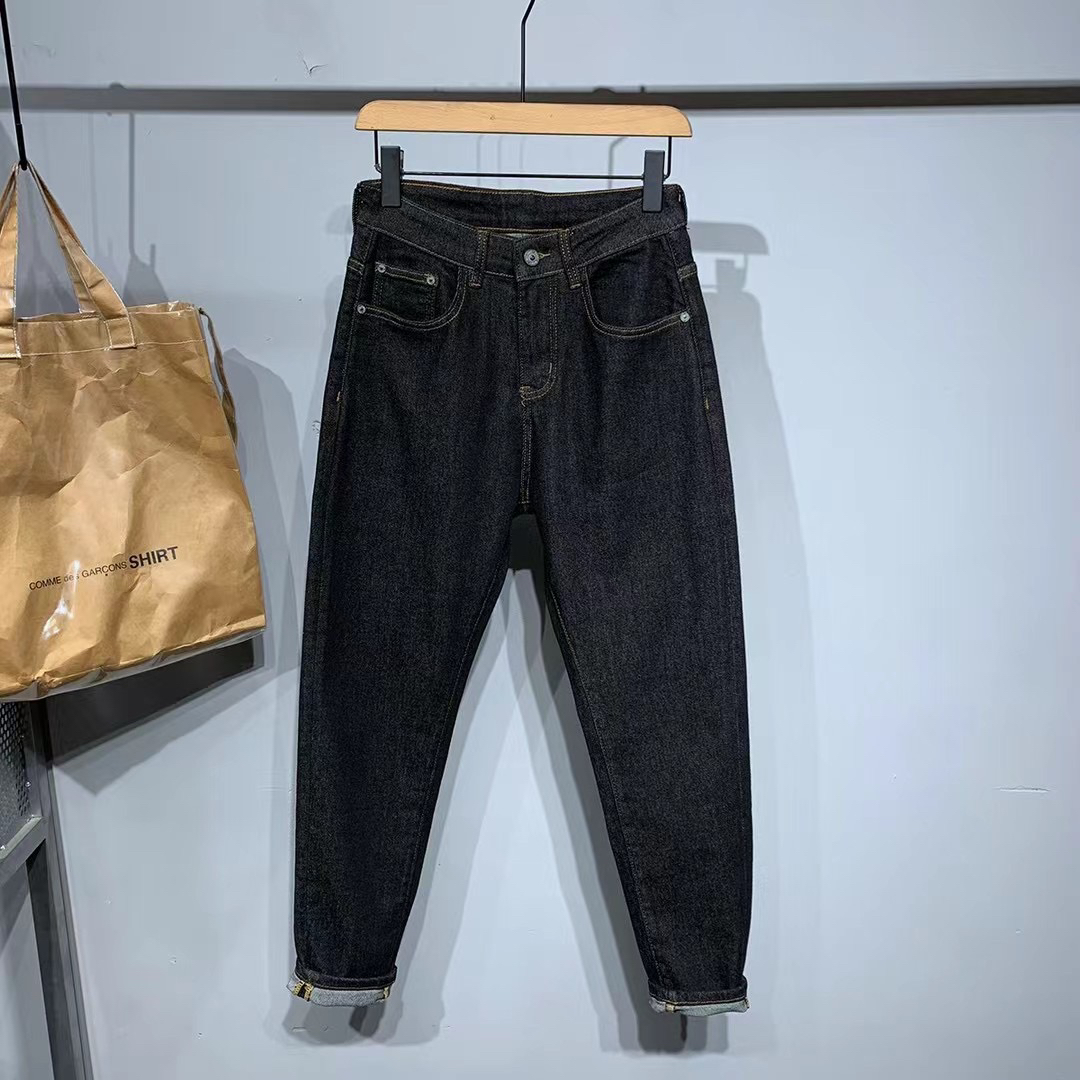 9623秋季新款黑原色防褪色牛仔裤时尚百搭合身小脚裤