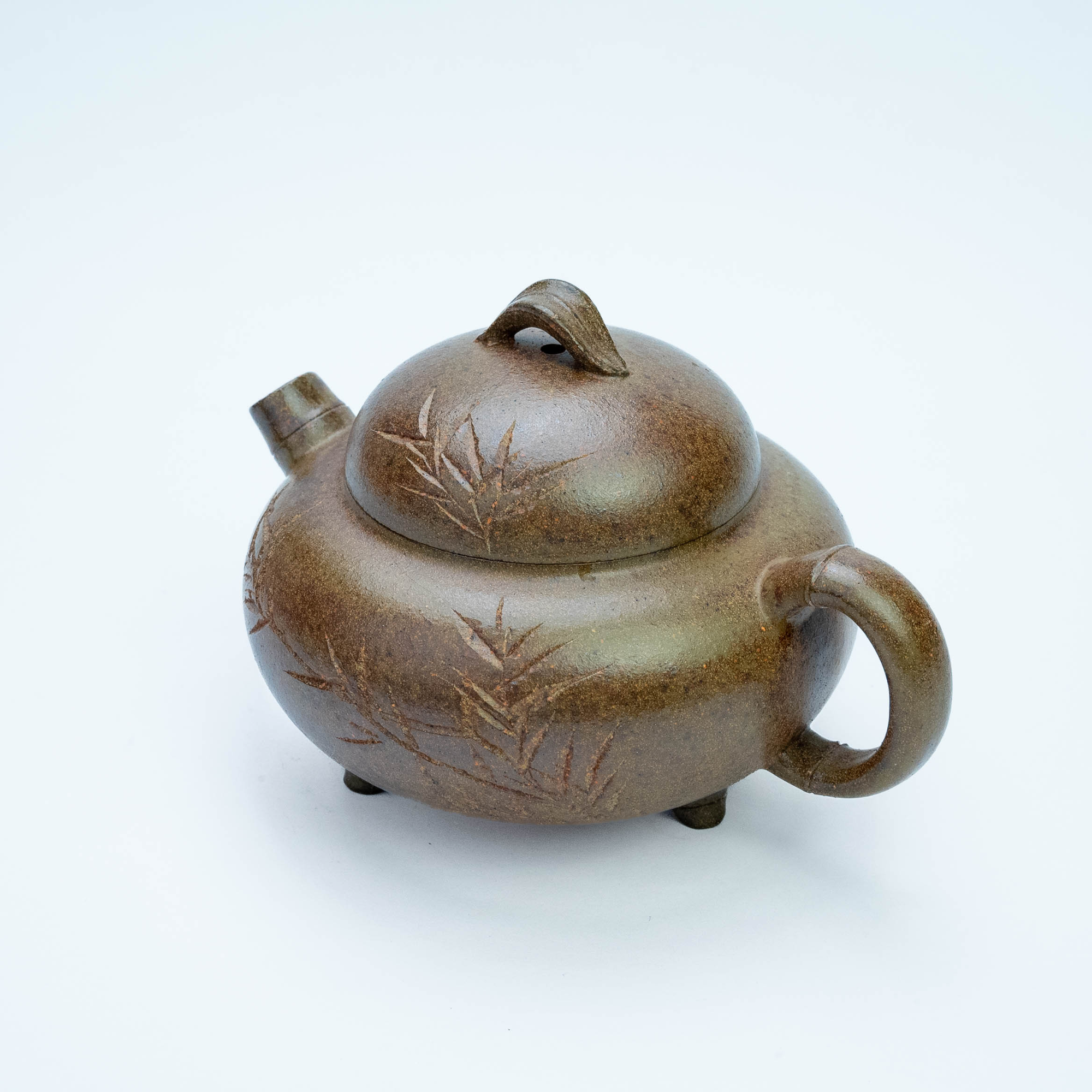 1010B宜兴紫砂壶名家全手工茶壶龙骨金砂刻绘如意云间如意160cc