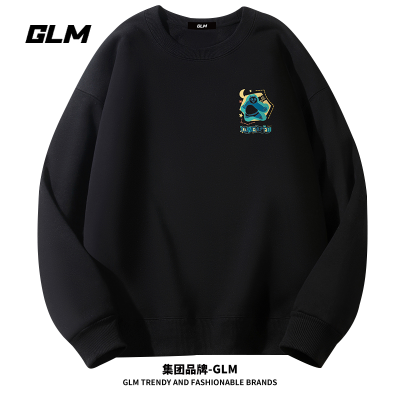 功夫熊猫联名GLM秋冬季男士卫衣时尚情侣外套长袖T恤打底衫衣服