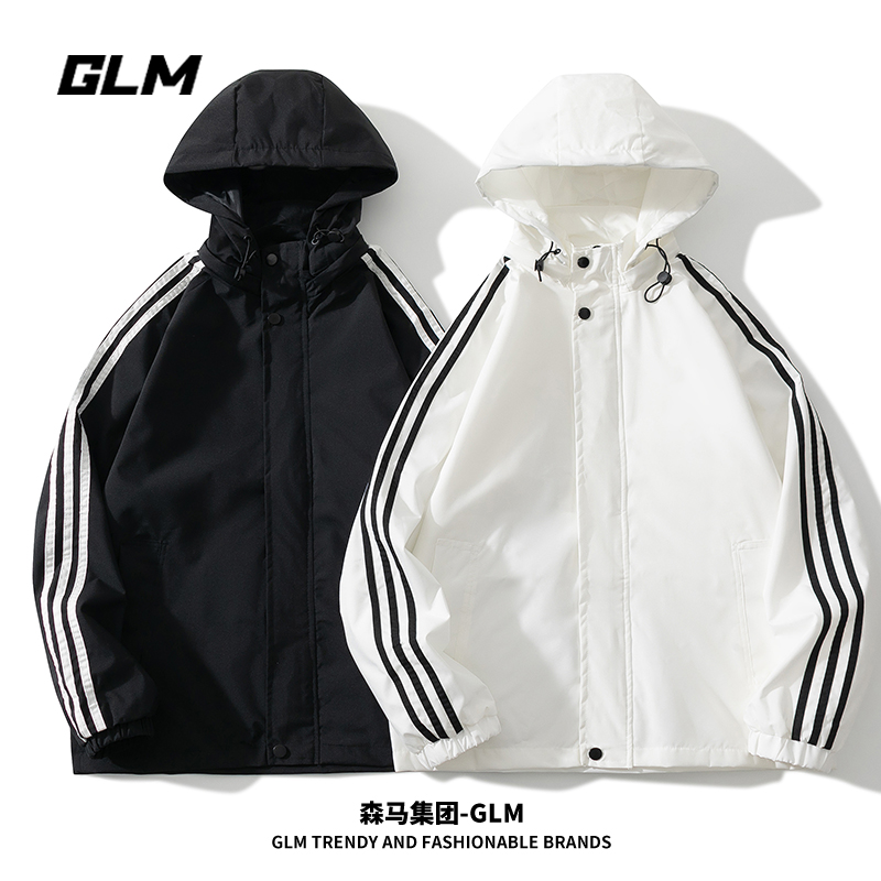 潮牌GLM春秋季男士夹克休闲男外套情侣户外运动衣服防风薄款男装