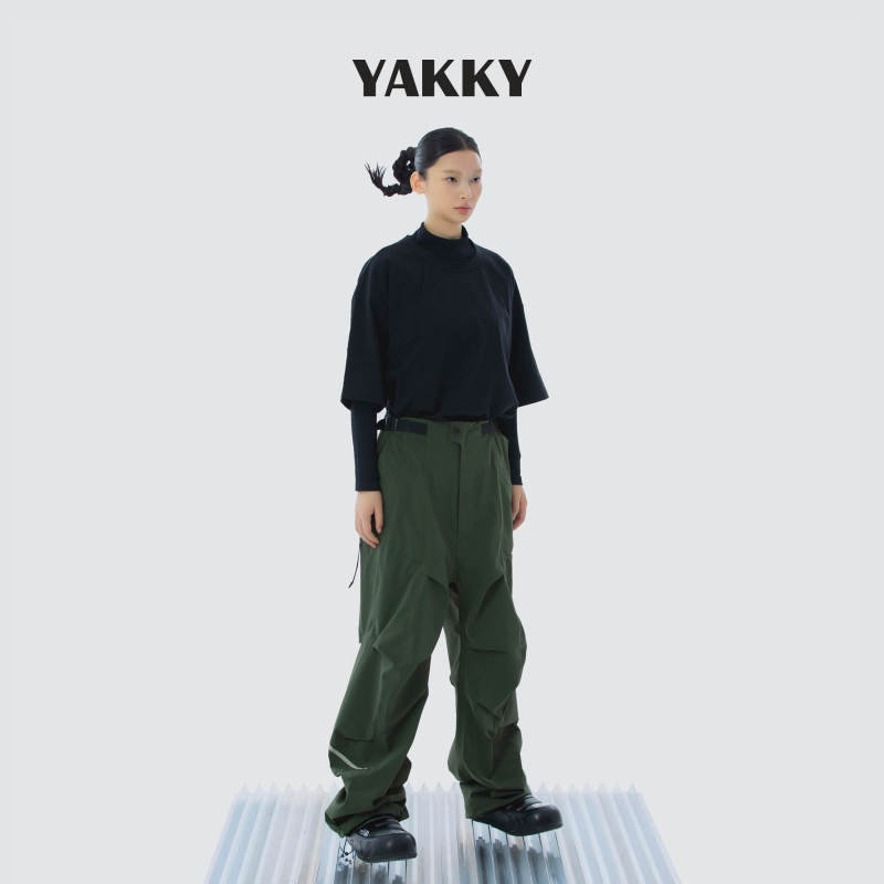 YAKKY PANG【设计师品牌】24-25款褶皱滑雪裤男女同款撞色设计