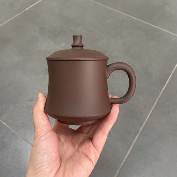 260ml左右宜兴紫砂手工杯紫泥盖杯中等容量办公杯