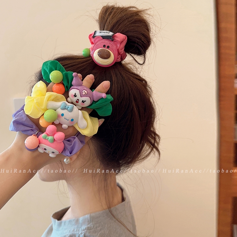 可爱头绳大肠发饰儿童发圈卡通小女孩韩版甜美彩色元气少女多巴胺
