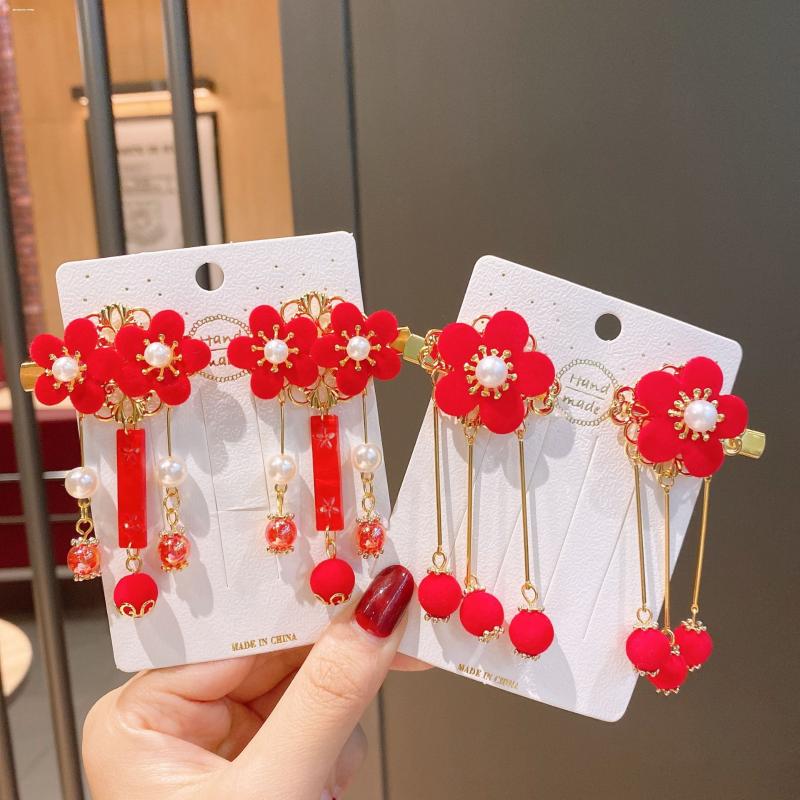 毛球流苏发夹边夹碎发夹新款时尚显白精致小众发饰简约设计百搭