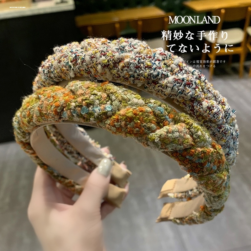 粗呢麻花发箍小众外出头饰压发时尚气质精致显白简约质感头箍防滑