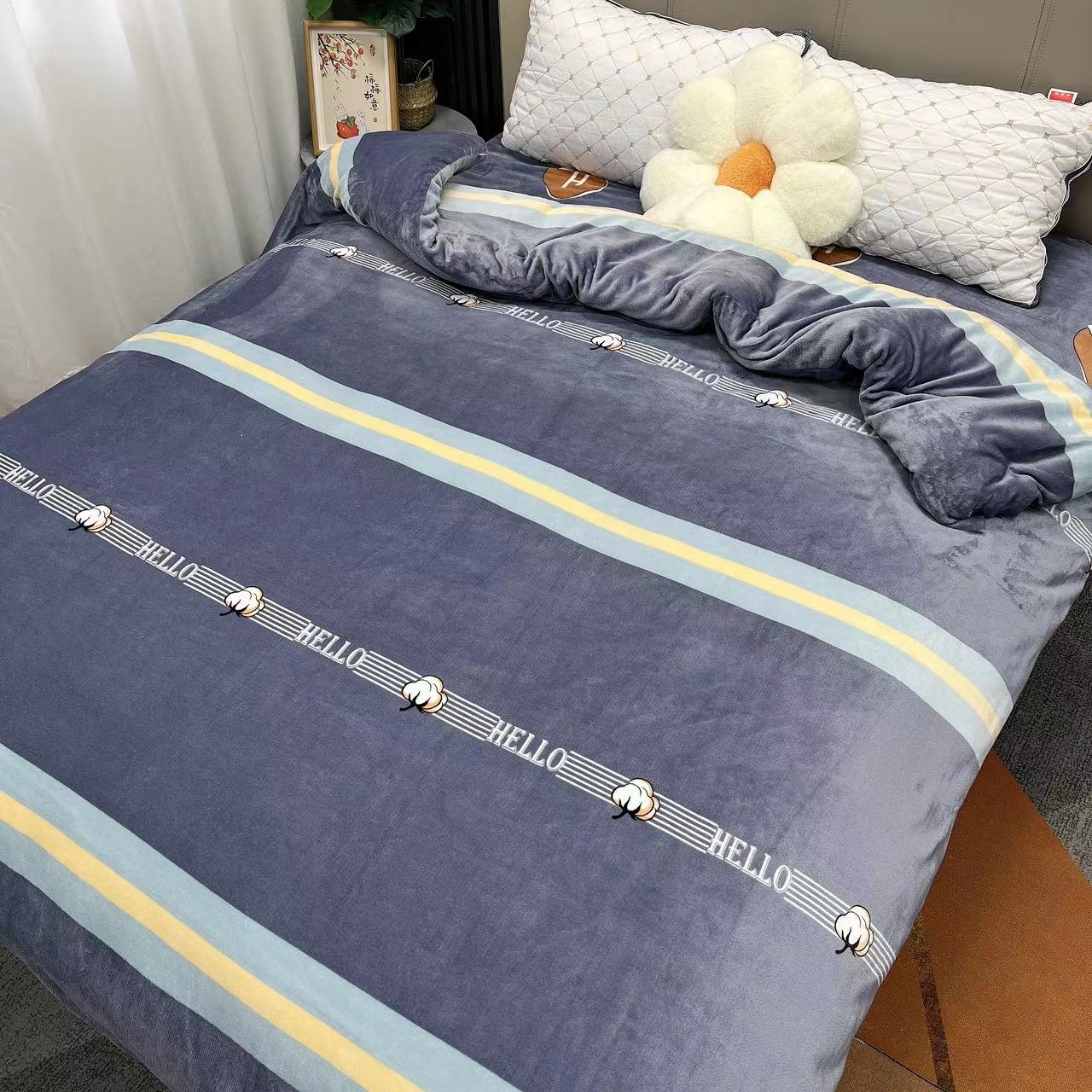 牛奶绒被套单件加绒加厚保暖防静电单人学生宿舍双人冬季毛绒被罩