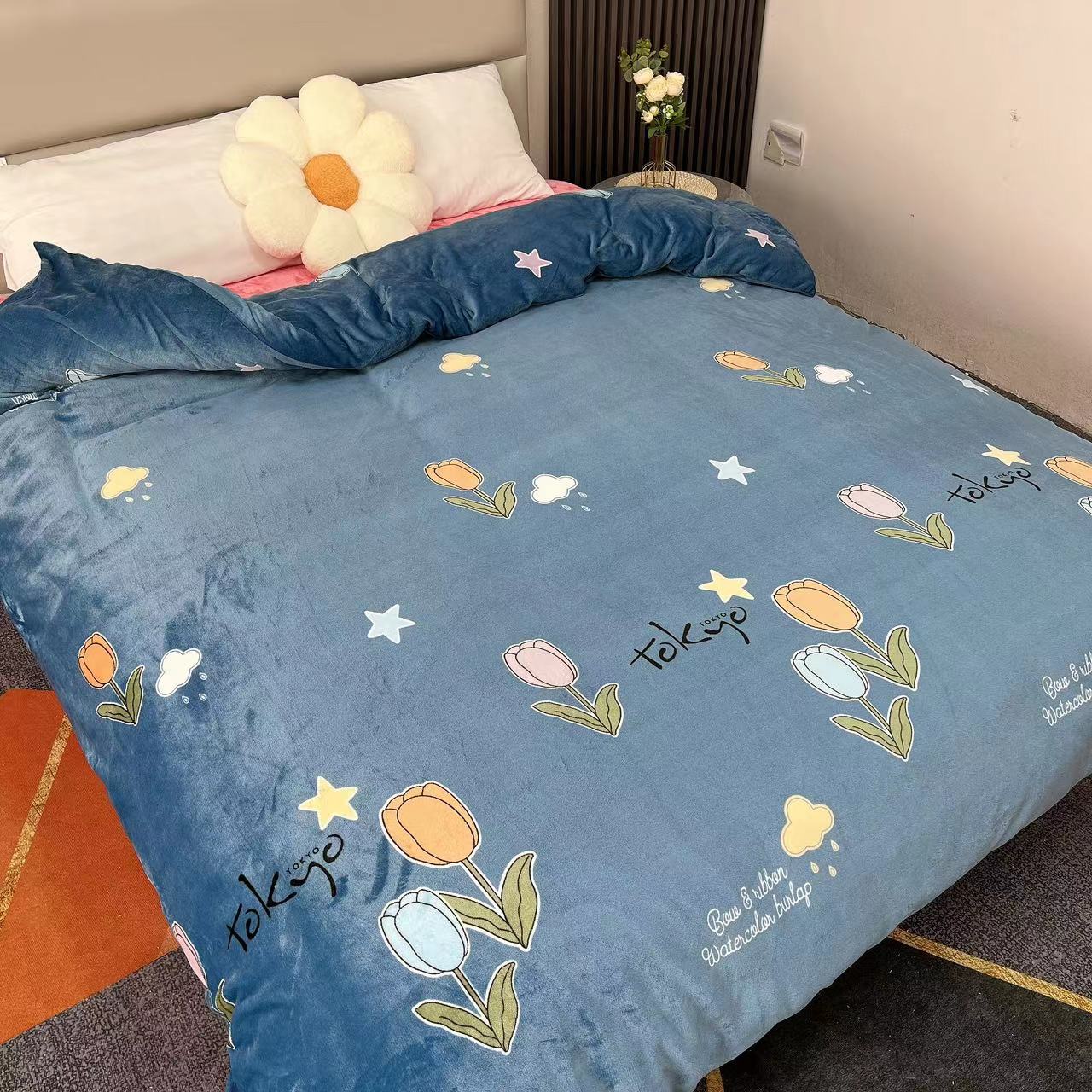 牛奶绒被套加绒双面绒单件冬季加厚防静电单双人学生宿舍毛绒被罩