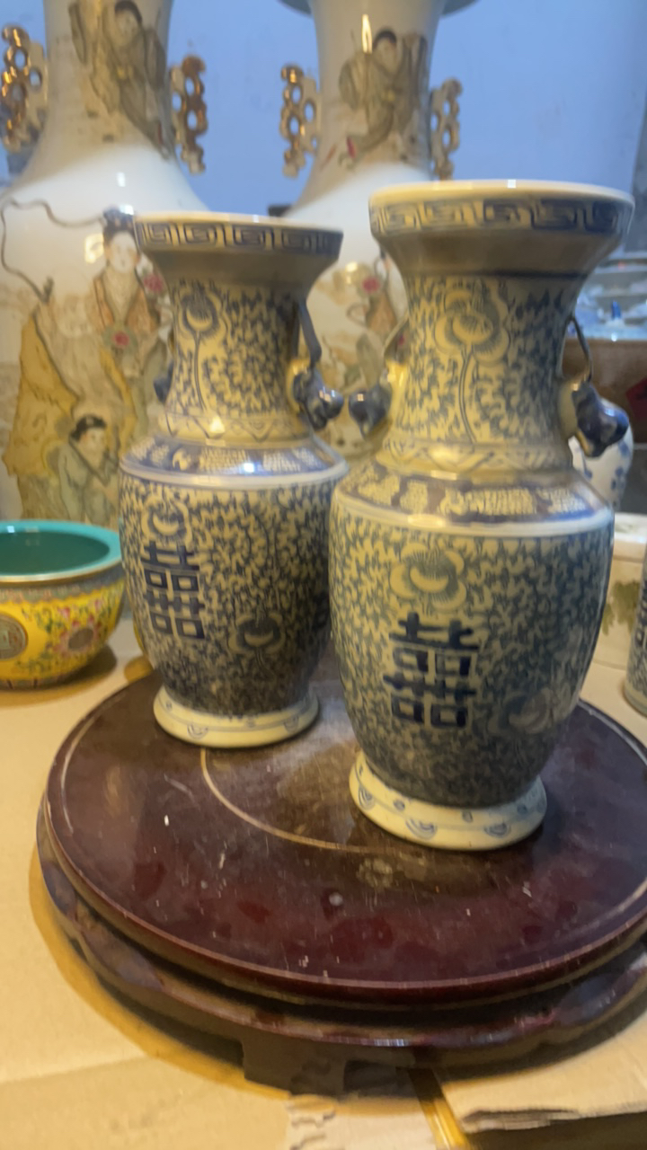 清花四大神兽大盖罐