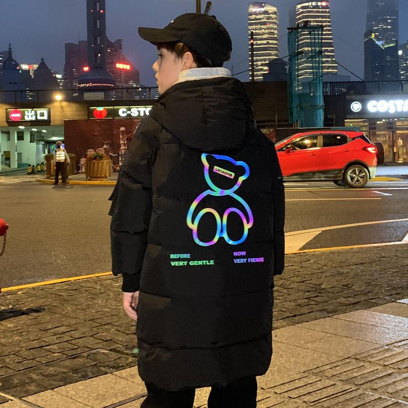 波司澄儿童羽绒服男童中长款2023新款洋气加厚男中大童过膝冬季外