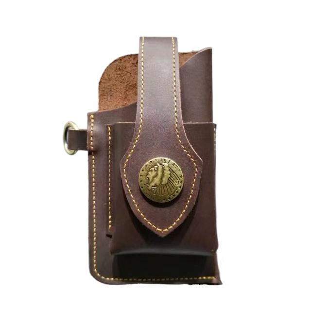 男士休闲腰包手机皮套多功能可穿皮带耐磨耐用个性创意包挂包真皮