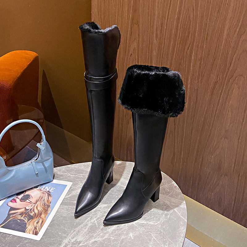 毛毛过膝长靴LC 973-28