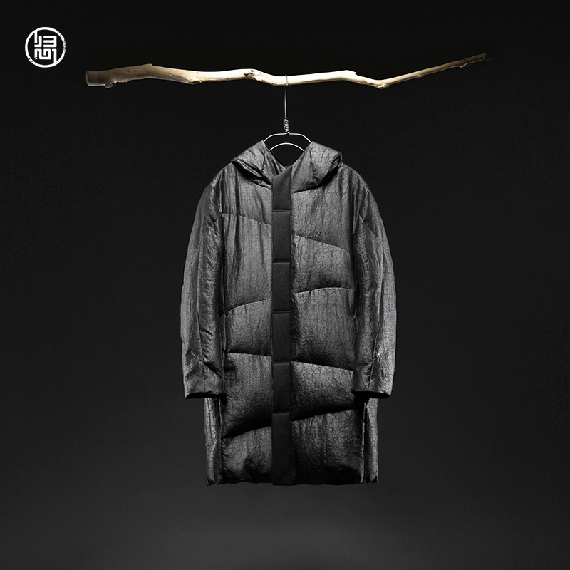 【福利款】归心原创设计师男装中国风男士冬季连帽中长款羽绒服男款