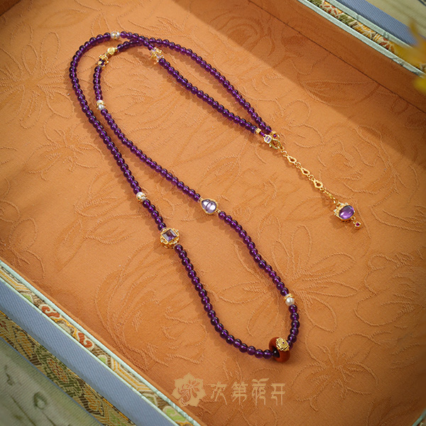 【紫云纳福】4mm乌拉圭紫水晶项链 原创小众设计万能百搭手链
