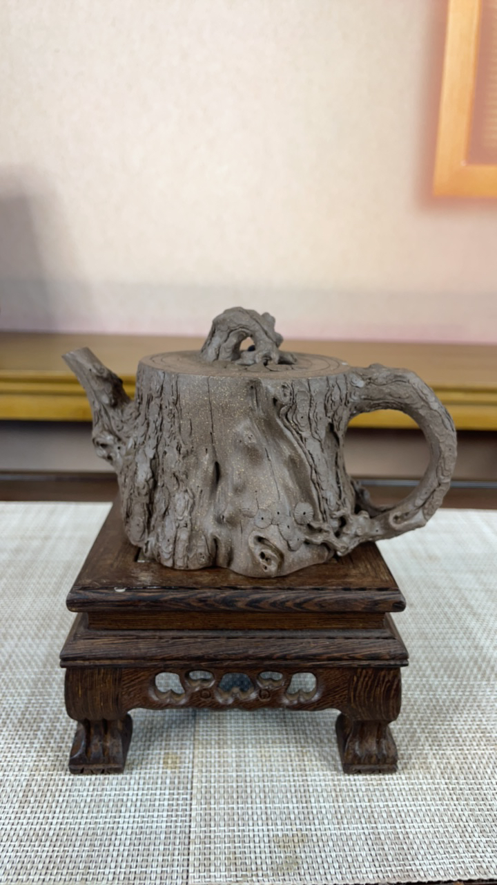 纯手工原矿青灰泥精美手工牛盖茶壶泡茶壶松段壶240cc四方壶茶具