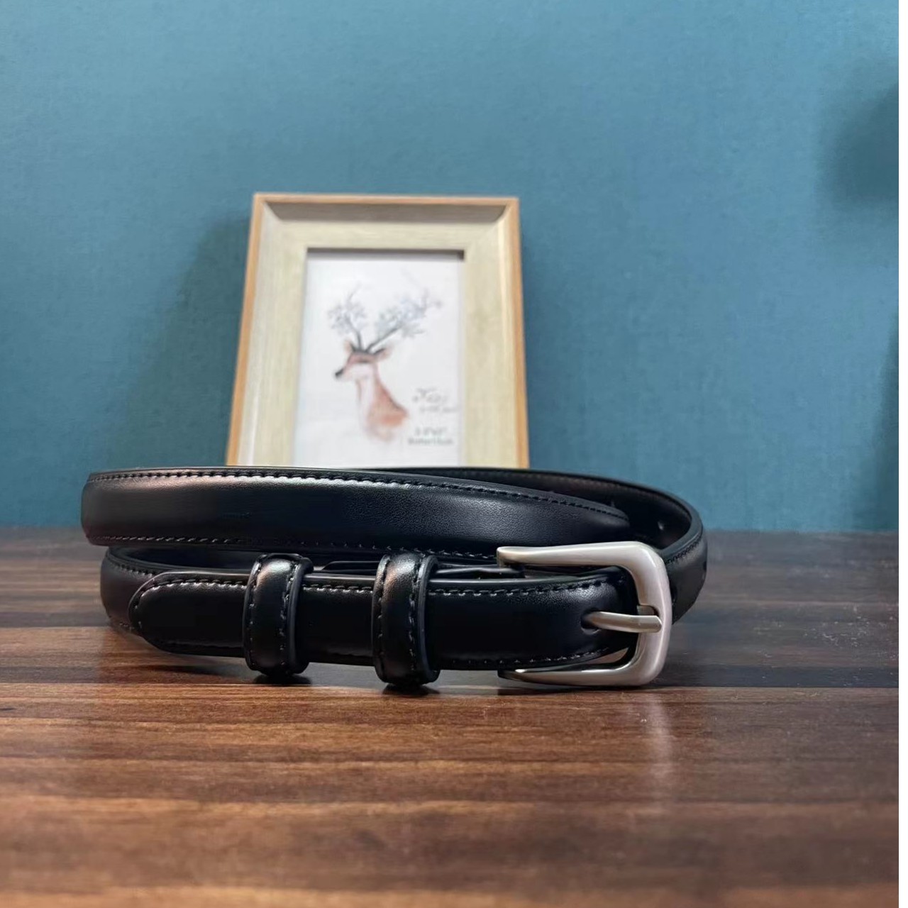 【杜小小】黑色简约经典时尚休闲韩版女士复古百搭2023新款黑色腰带