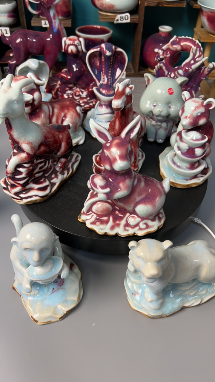 十二生肖小动物微瑕玉石釉