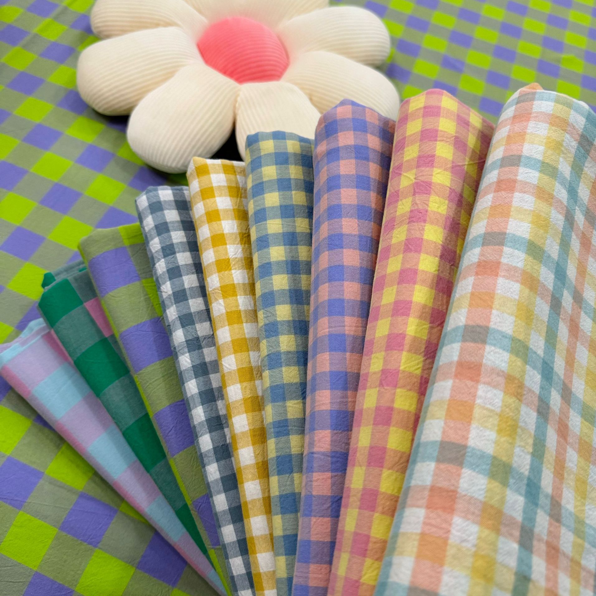 【单被套单床单】全棉A类棉纱色织亲肤床单简约格子柔软水洗棉被罩