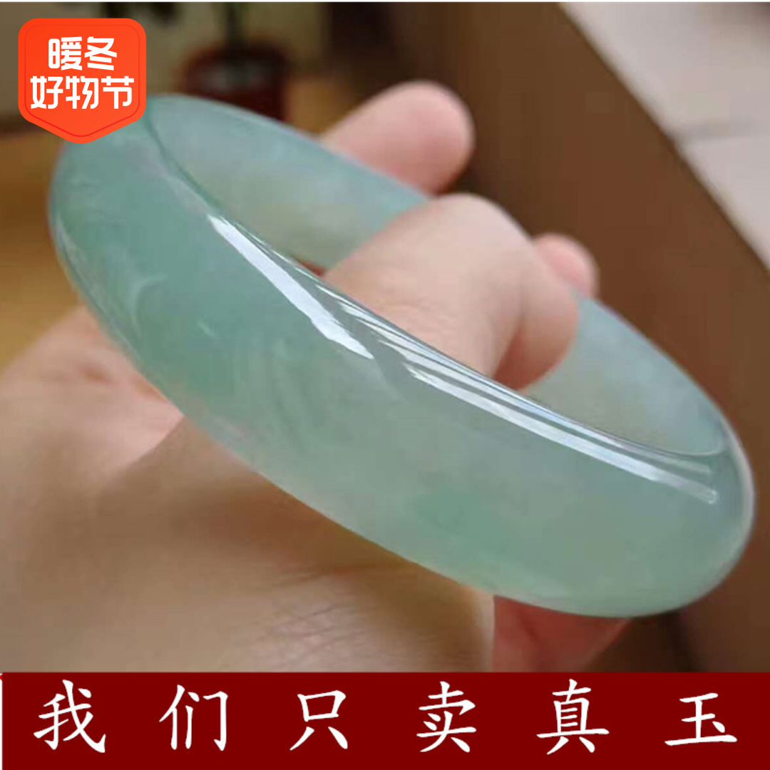《送证书》天然玉髓玉手镯精品绿色冰润精品晴水绿翠色多样性发货