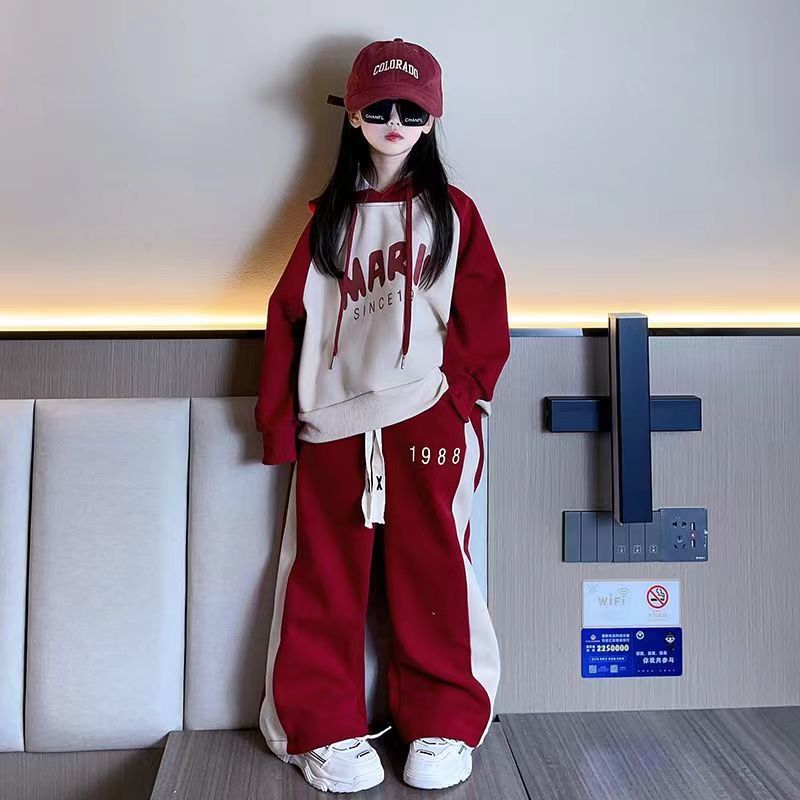 【冬季大促】女童卫衣套装春装2023新款洋气时髦儿童运动服网红女孩