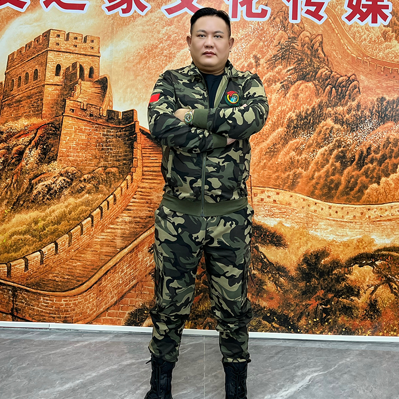 春秋款运动休闲迷彩套装时尚透气夹克外套两件套J2366K