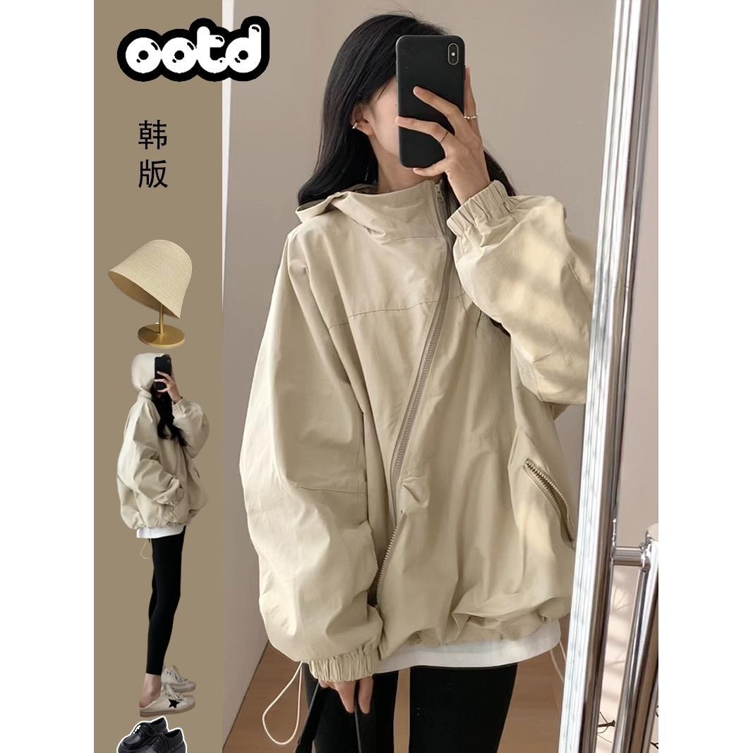 春款女棒球服学生秋季美式秋冬设计感牛仔洋气女装外套冬季红色