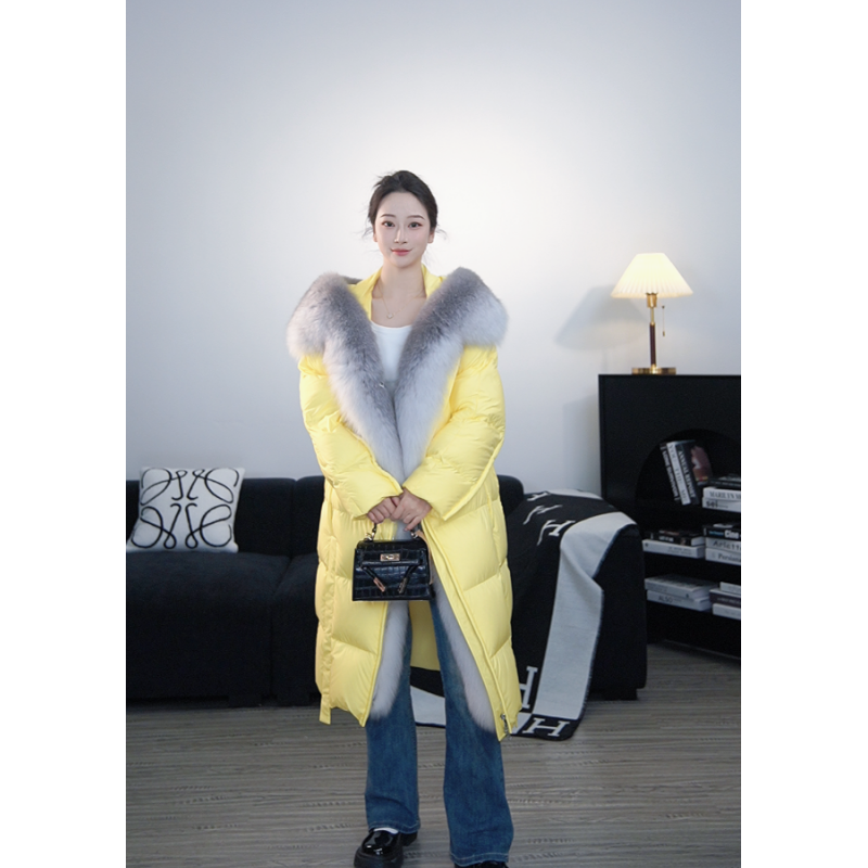 白鹅绒高奢品质加厚防寒时尚长款鹅绒服女