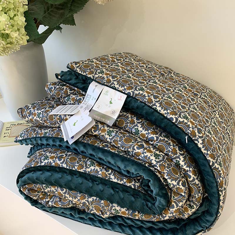 ins双人豆豆绒出口韩国纯棉保暖绒被2米豆豆被子加厚秋冬被芯可洗