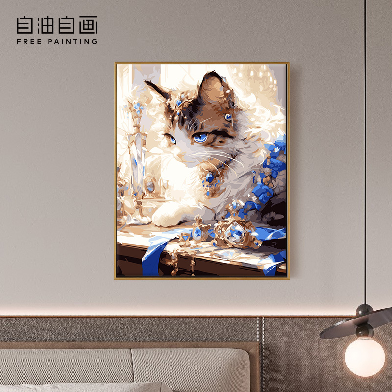 数字油画解压填色手工油画客厅装饰画高级感挂画爆款客厅装饰油画