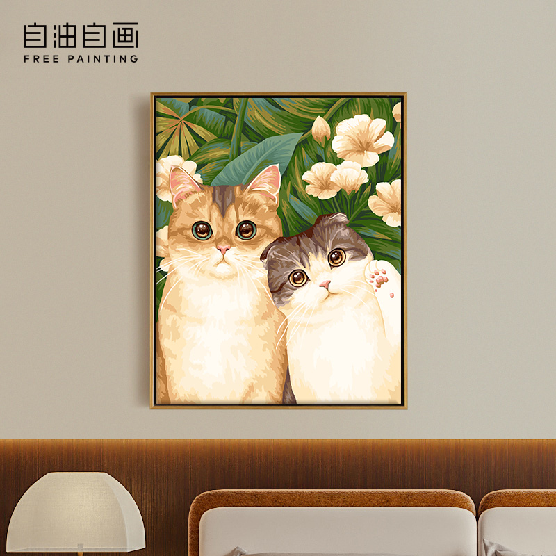 数字油画解压数字画手工填色油画手绘高级感客厅装饰画填色油彩画