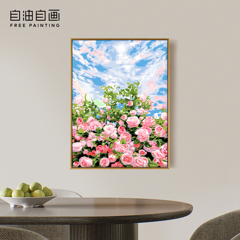 自油自画数字油画手工填色少女油画涂色画客厅高级感装饰画油画