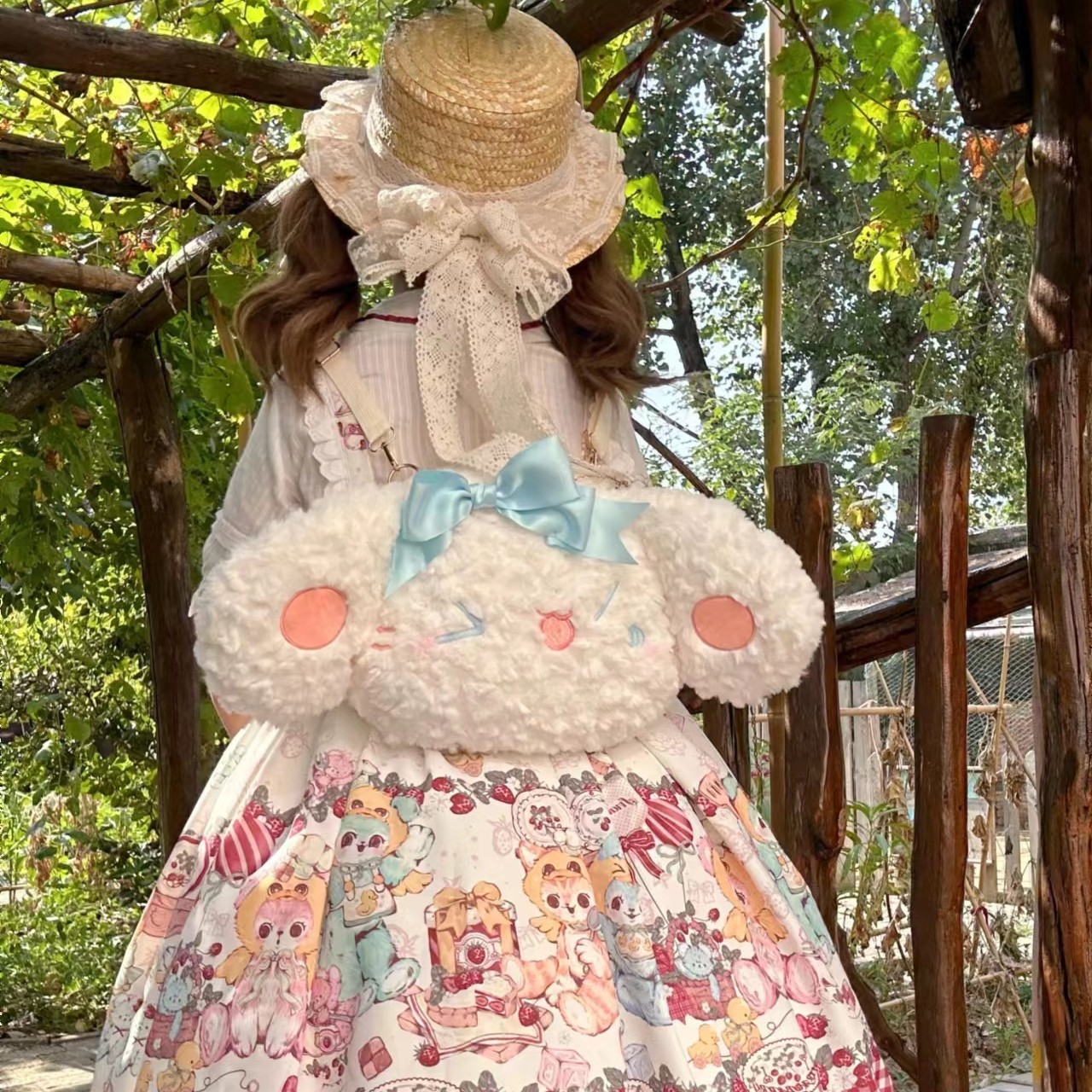 小狗莫莉洛丽塔毛绒百搭调皮小狗包包双肩包包软妹少甜美学生少女