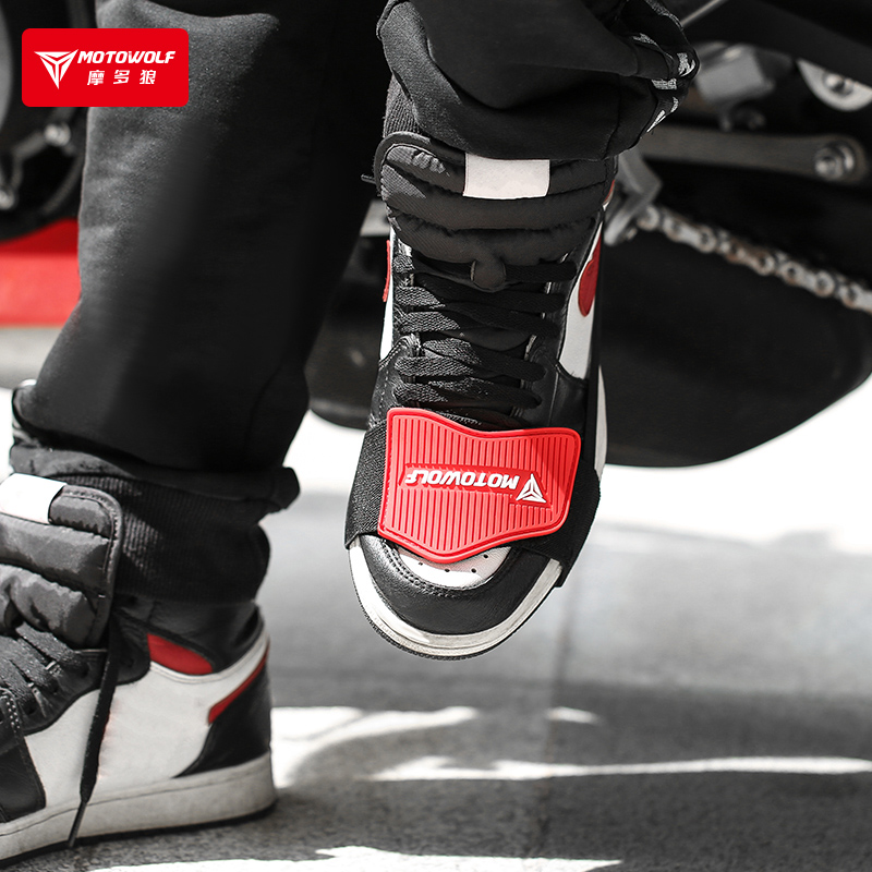 摩多狼摩托车保护鞋头胶套机车防滑防脱落挂脚踏挡位杆护鞋套