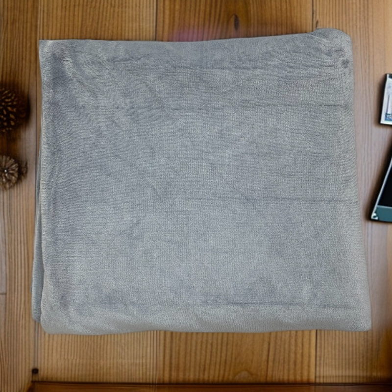 加绒被套2x2.3米 蓝色 简约 加厚 纯色 灰色 家用