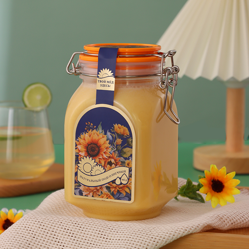 俄罗斯进口捕蜜熊牌向日葵蜂蜜1000g/瓶（新）