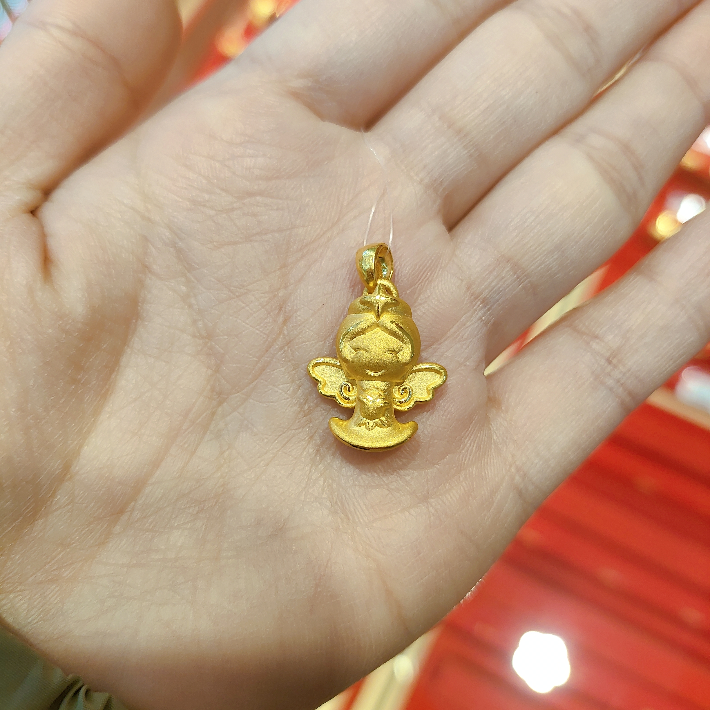 足金小天使吊坠可爱