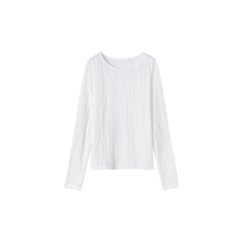 【霄霄美学】肌理感羊毛混纺长袖T恤243Z036||X.W限量