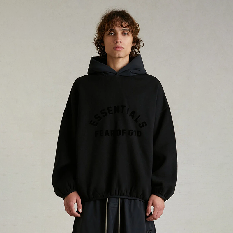 24DROP3 ESSENTIALS 大LOGO拼接连帽卫衣