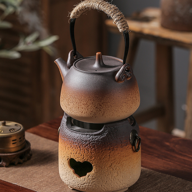 围炉煮茶炭火炉煮茶壶罐罐茶中式家用提梁壶明火碳火烤茶烧水壶
