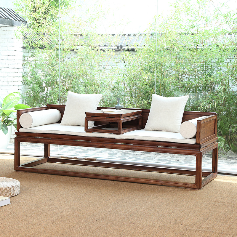 罗汉床实木卯榫明清仿古新中式黑胡桃木单人床榻简约禅意沙发