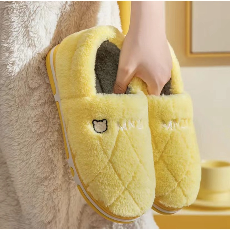 清仓价秋冬季棉拖鞋女包跟室内月子鞋家用保暖居家居毛棉鞋男冬天