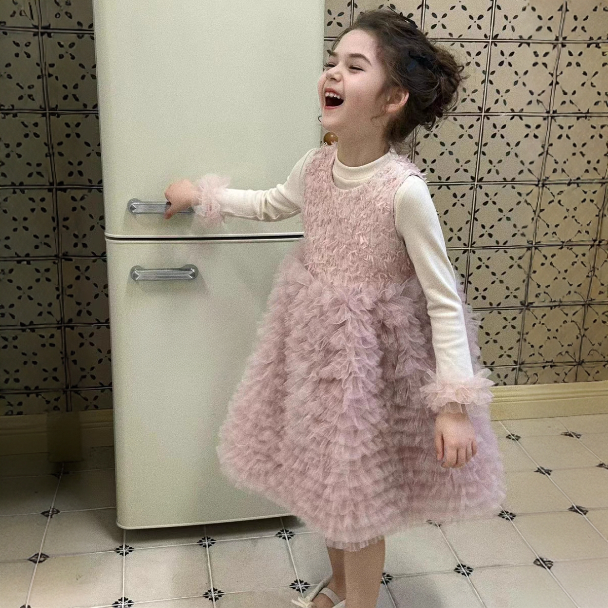 （现货）韩槑槑女童蛋糕裙公主裙套装礼服节日花童婚礼表演服网纱裙