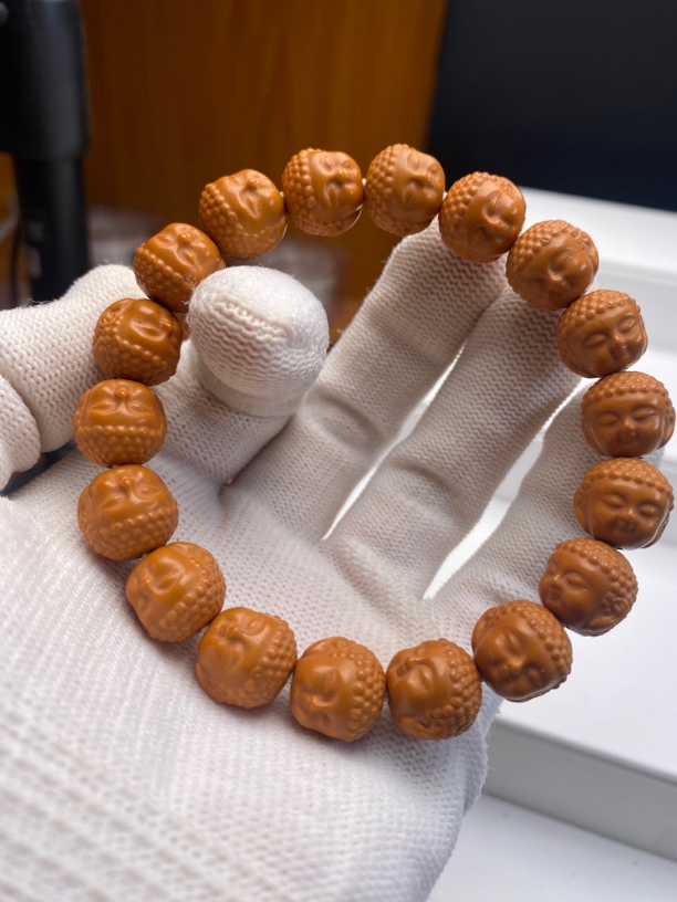 猴头核桃手串，猴头龙岩精工雕刻小宝宝佛，尺寸12高档左右