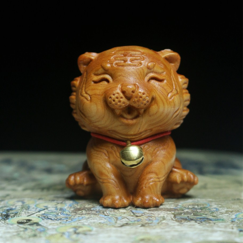 崖柏木高端精品摆件生肖虎小摆件创意摆件汽车工艺品摆件装饰礼品