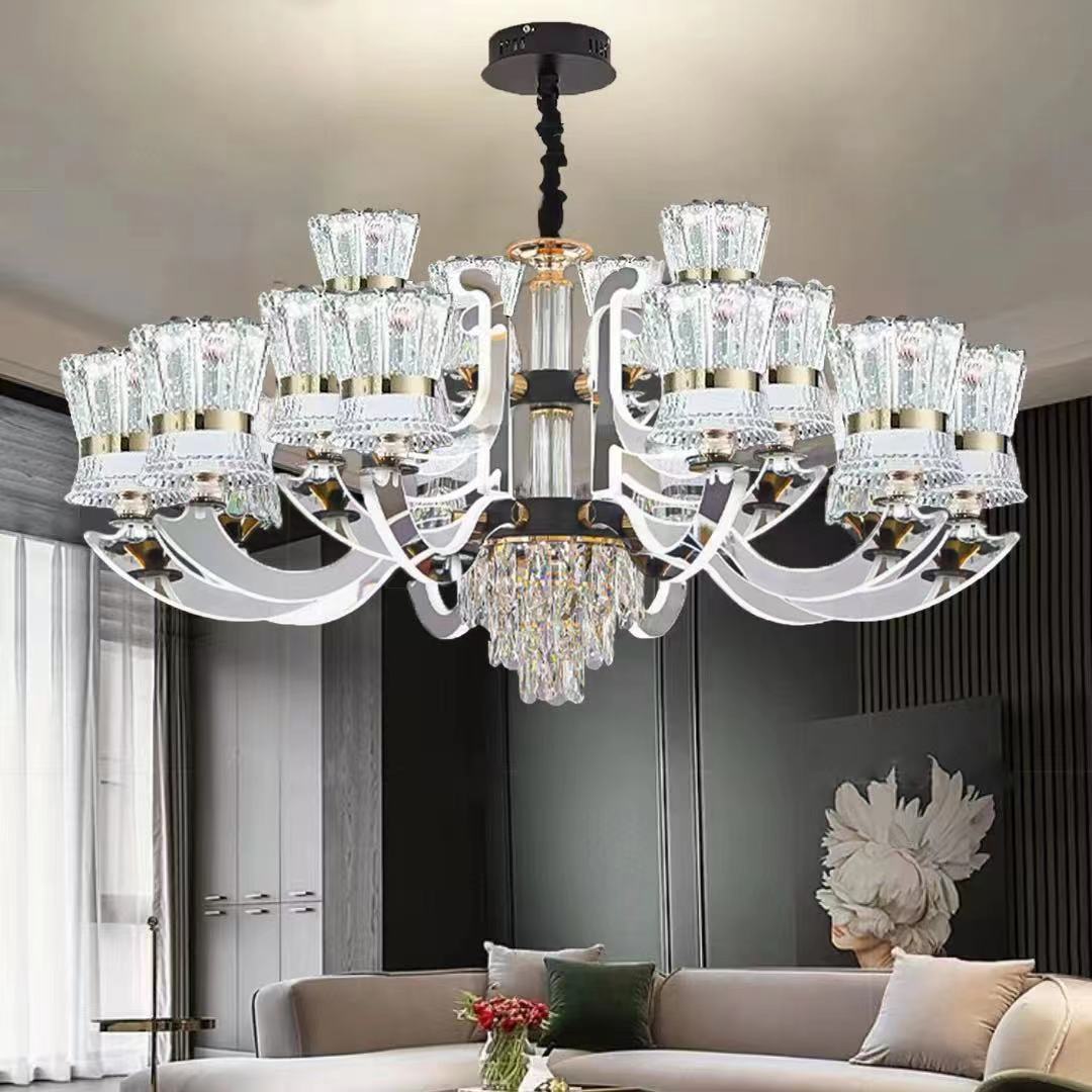 2025吊灯简约客厅灯大气高档轻奢水晶灯饰餐厅灯灯臂发光卧室灯具